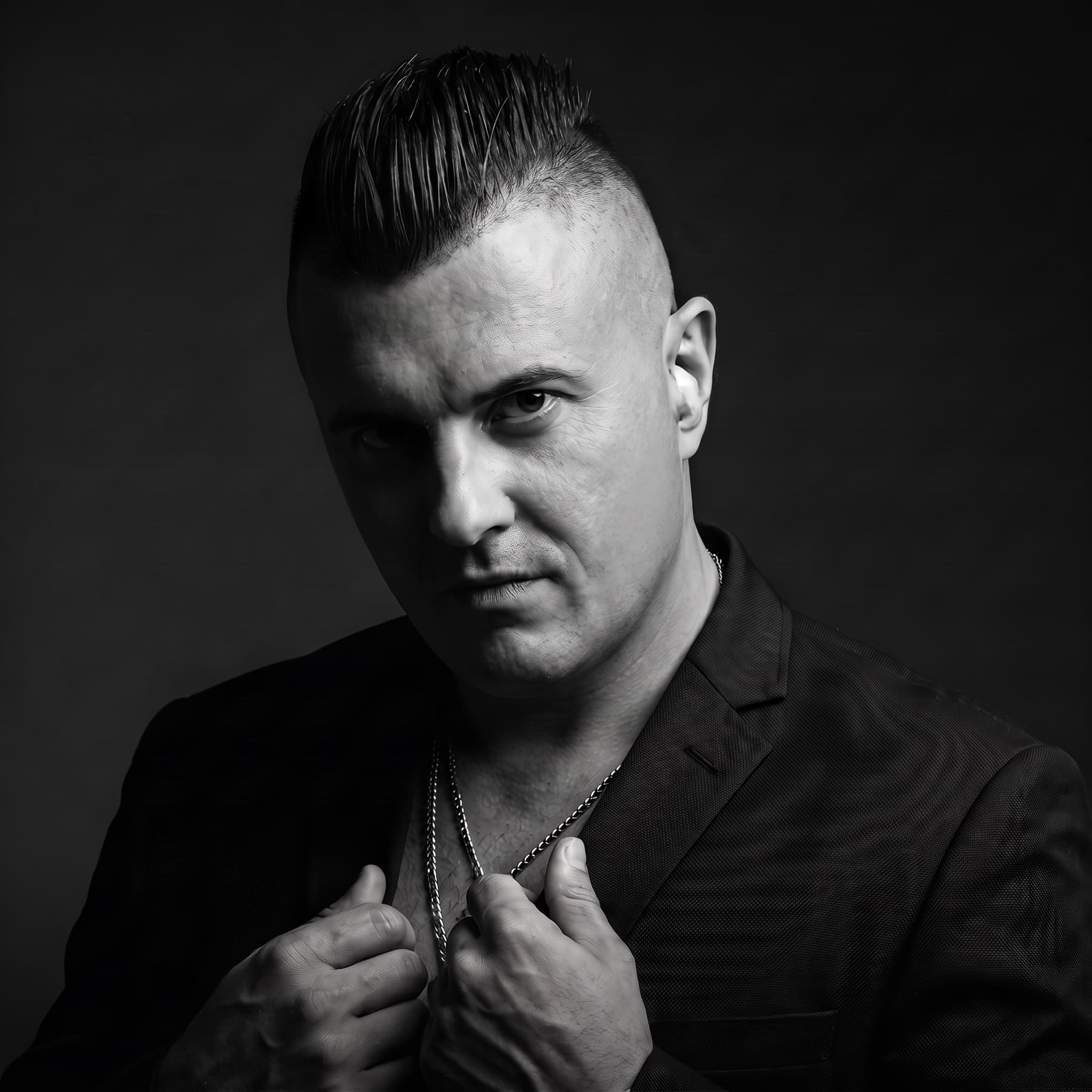 Rafciu Gajewski — portret czarno-biały